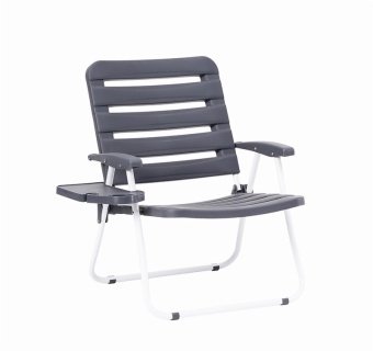 PP Board Outdoor Lightweight Plastic Folding Beach Chair With Side Table