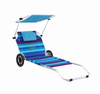 High Quality teslin Foldable Beach Bed trolley With Sun Shade