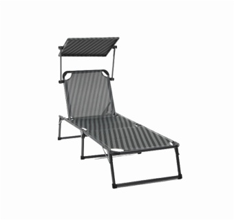 Outdoor Furniture Foldable Picnic Beach Garden Pool Chair Adjustable Sun Bed Sun Lounger with Headrest